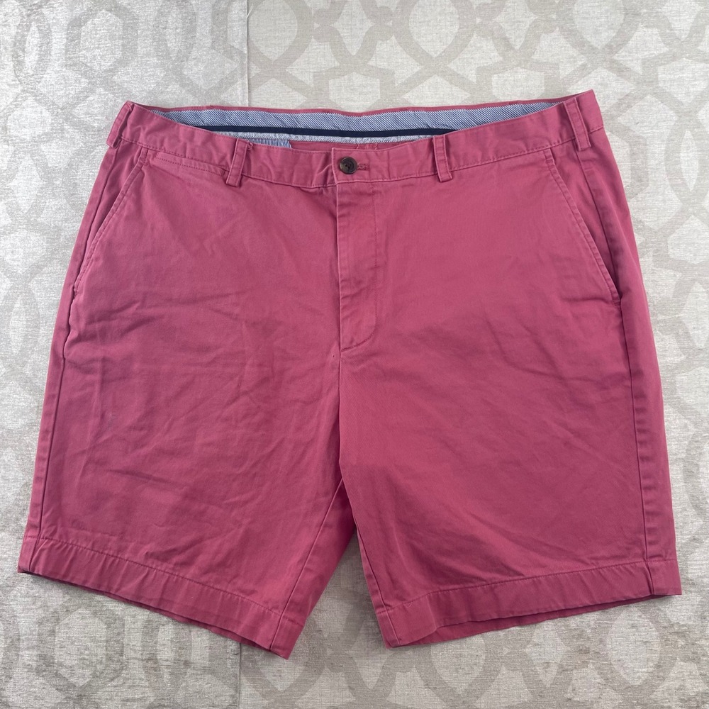 Brooks Brothers Mens W40 Chino Shorts Dark Pink Raspberry Cotton Stretch Twill